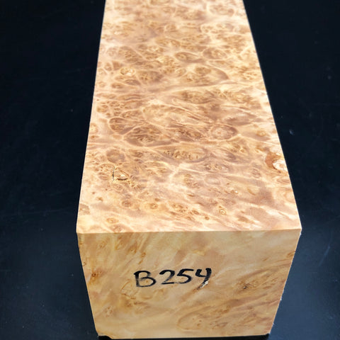 3"x3"x8" KD Maple Burl Wood Spindle Turning Blank (#00254)