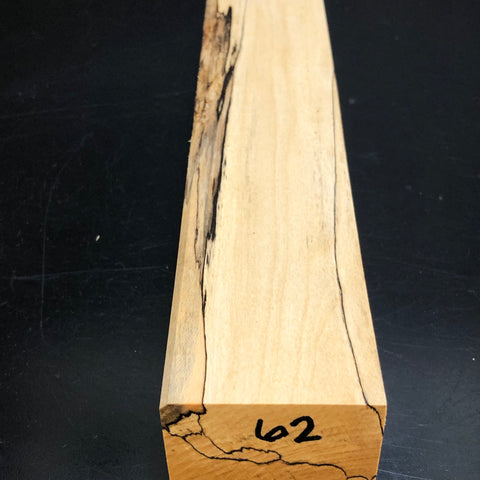 2"x2"x12" KD Spalted Hard Maple Wood Spindle Turning Blank (#0062)