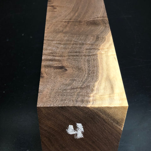 3"x3"x8" KD Figured Walnut Wood Spindle Turning Blank (#004)