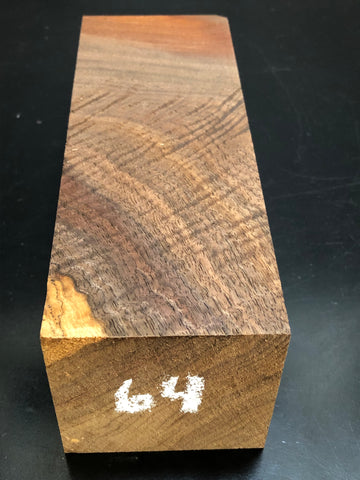 3"x3"x8" KD Figured Walnut Wood Spindle Turning Blank (#0064)