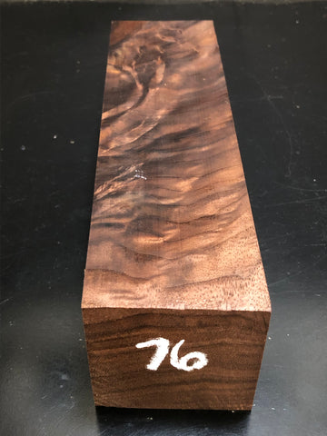 3"x3"x10" KD Figured Walnut Wood Spindle Turning Blank (#0076)