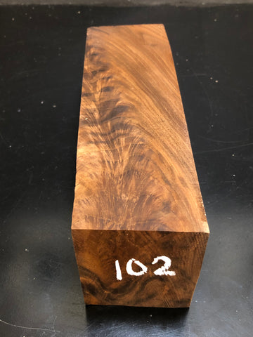 3"x3"x10" KD Figured Walnut Wood Spindle Turning Blank (#00102)
