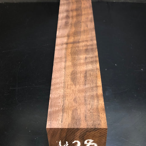 3"x3"x18" KD Figured Walnut Wood Spindle Turning Blank (#00428)
