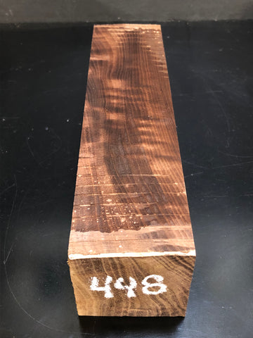 3"x3"x12" KD Figured Walnut Wood Spindle Turning Blank (#00448)
