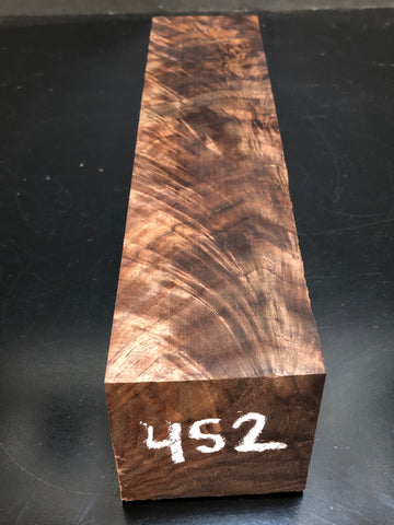 3"x3"x12" KD Figured Walnut Wood Spindle Turning Blank (#00452)