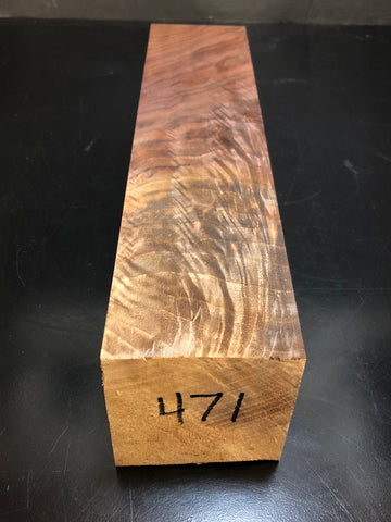 3"x3"x12" KD Figured Walnut Wood Spindle Turning Blank (#00471)