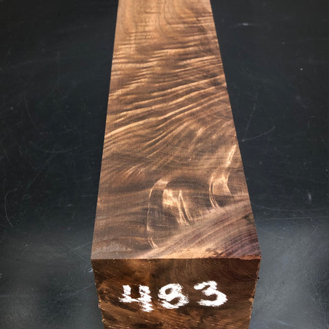 3"x3"x12" KD Figured Walnut Wood Spindle Turning Blank (#00483)