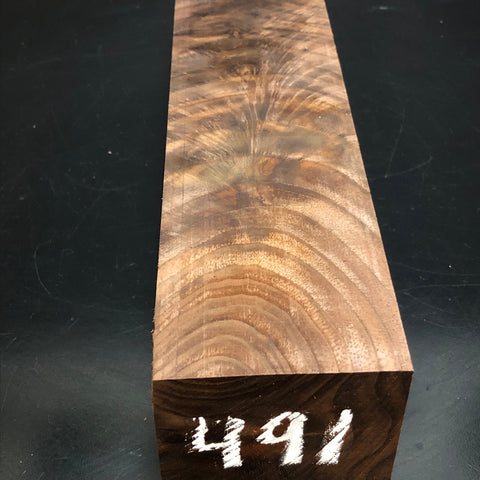 3"x3"x12" KD Figured Walnut Wood Spindle Turning Blank (#00491)
