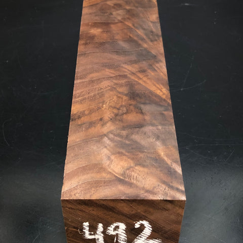 3"x3"x12" KD Figured Walnut Wood Spindle Turning Blank (#00492)
