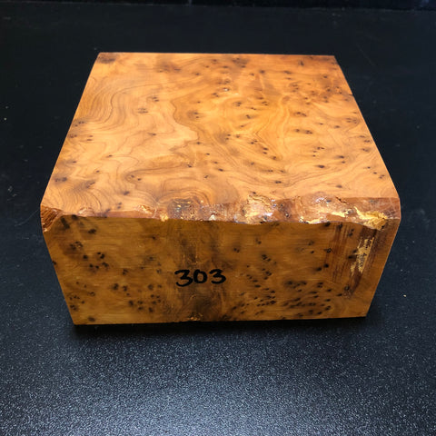 6"x6"x3 Thuya Burl Wood Turning Blank (#00303)