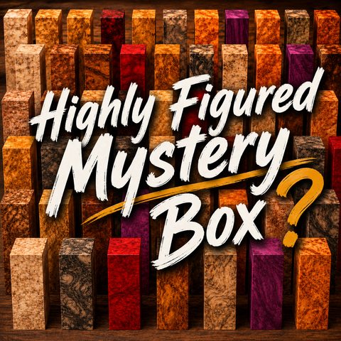 Highly Figured Mystery Box of Spindle Blanks $350+ dollar value and free shipping! Burls and Figured Woods! Satisfaction Guranteed! Some burls may be green