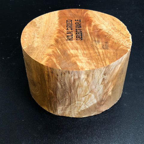 5"x3" KD Figured Maple Wood Bowl Turning Blank (#00596)