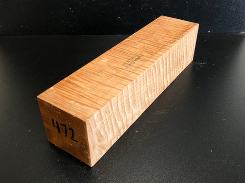 3"x3"x12" KD Exhibition Grade Curly Soft Maple Wood Spindle Turning Blank (#00472)
