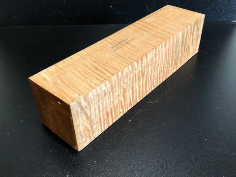 3"x3"x12" KD Exhibition Grade Curly Soft Maple Wood Spindle Turning Blank (#00473)