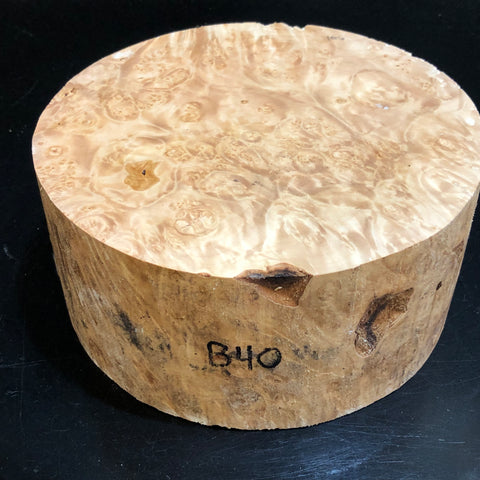 7"x3" KD Maple Burl Wood Bowl Turning Blank (#0040)