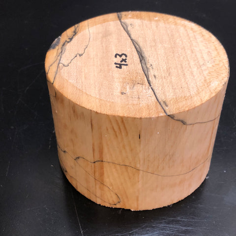 4"x3" KD Spalted Hard Maple Wood Bowl Turning Blank (#004)