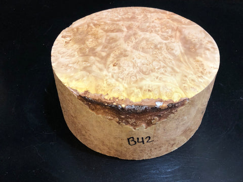7"x3" KD Maple Burl Wood Bowl Turning Blank (#0042)