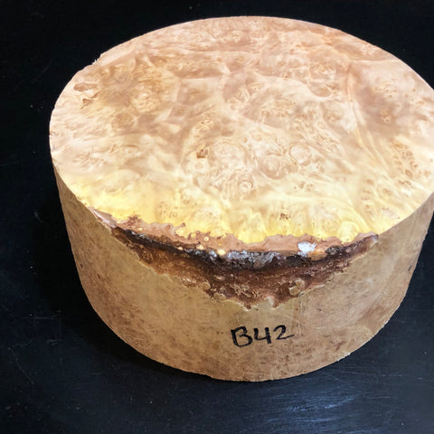 7"x3" KD Maple Burl Wood Bowl Turning Blank (#0042)