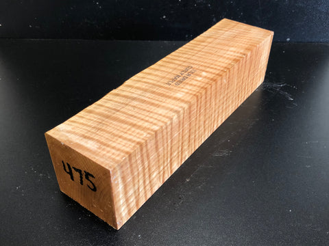 3"x3"x12" KD Exhibition Grade Curly Soft Maple Wood Spindle Turning Blank (#00475)