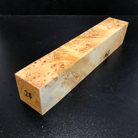 1.75x1.75x10 KD Yellow Cedar Burl Wood Spindle Turning Blank (#0028)