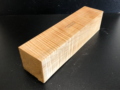3"x3"x12" KD Exhibition Grade Curly Soft Maple Wood Spindle Turning Blank (#00476)