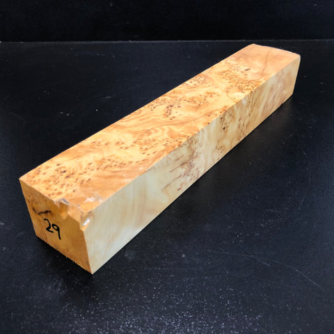 1.75x1.75x10 KD Yellow Cedar Burl Wood Spindle Turning Blank (#0029)