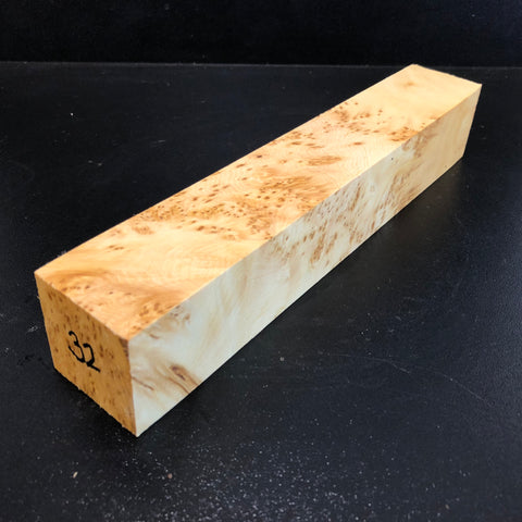 1.75x1.75x10 KD Yellow Cedar Burl Wood Spindle Turning Blank (#0032)
