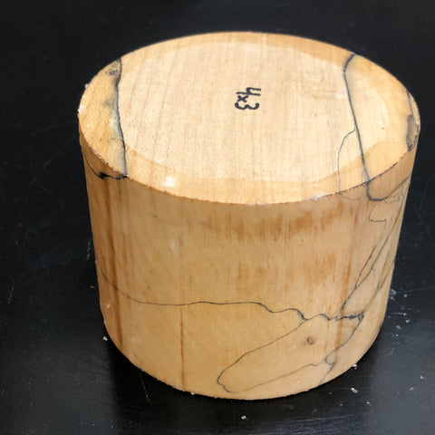 4"x3" KD Spalted Hard Maple Wood Bowl Turning Blank (#006)