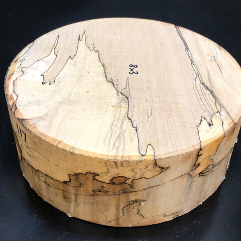 8"x3" KD Spalted Hard Maple Wood Bowl Turning Blank (#00117)