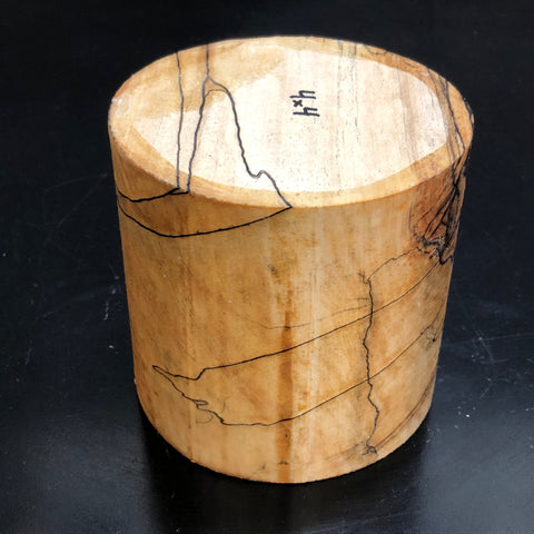 4"x4" KD Spalted Hard Maple Wood Bowl Turning Blank (#007)