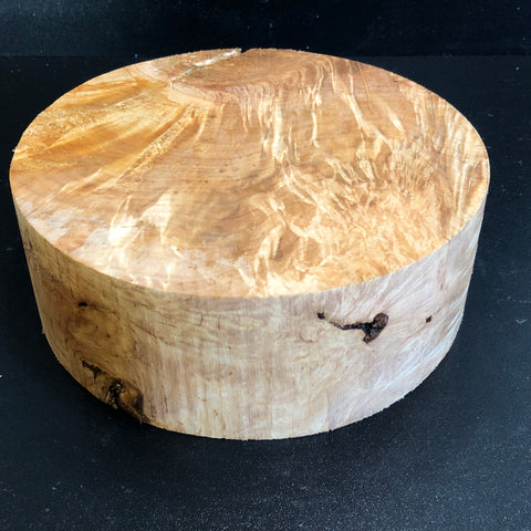 8"x3" KD Figured Maple Wood Bowl Turning Blank (#00594)