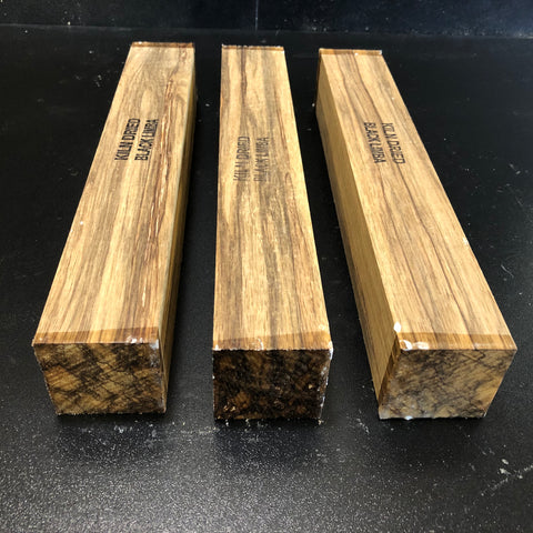 2"x2"x12" KD Exhibition Grade Black Limba (3pcs) Wood Spindle Turning Blank (#0023)