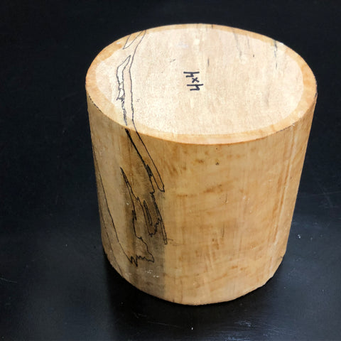 4"x4" KD Spalted Hard Maple Wood Bowl Turning Blank (#0011)