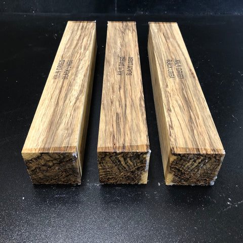 2"x2"x12" KD Exhibition Grade Black Limba (3pcs) Wood Spindle Turning Blank (#0025)