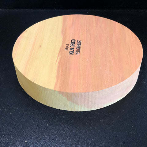 10"x2" KD Exhibtion Grade Yellowheart Wood Bowl Turning Blank (#00805)