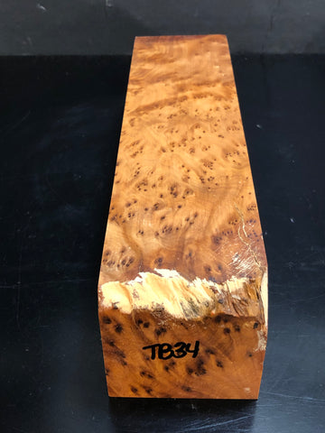 3"x3"x12" Thuya Burl Wood Spindle Turning Blank (#0034)
