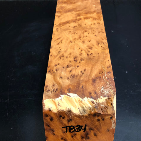 3"x3"x12" Thuya Burl Wood Spindle Turning Blank (#0034)