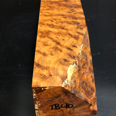 3"x3"x12" Thuya Burl Wood Spindle Turning Blank (#0040)