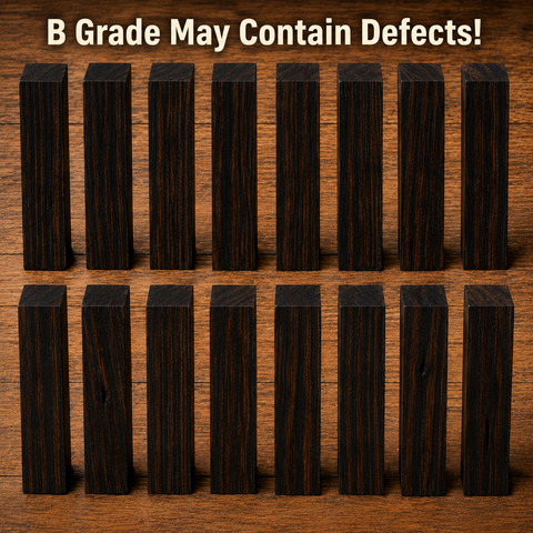 Box of 16) B grade 1.5"x1.5"x11"-12" KD African Blackwood Spindle Blanks May contain Defects