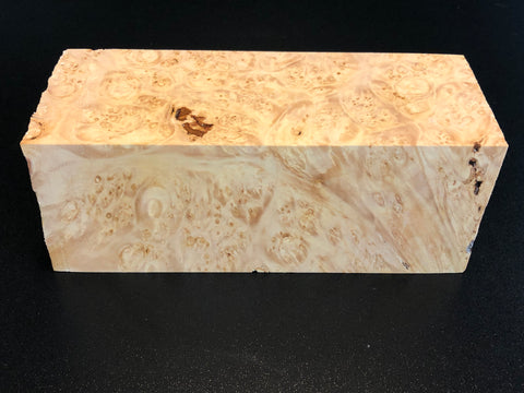 3"x3"x8" KD Maple Burl Wood Spindle Turning Blank (#00540)