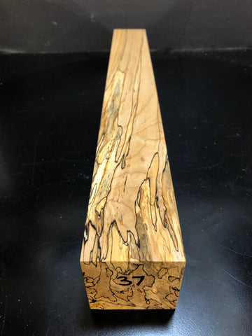 2"x2"x18" KD Spalted Hard Maple Wood Spindle Turning Blank (#0037)