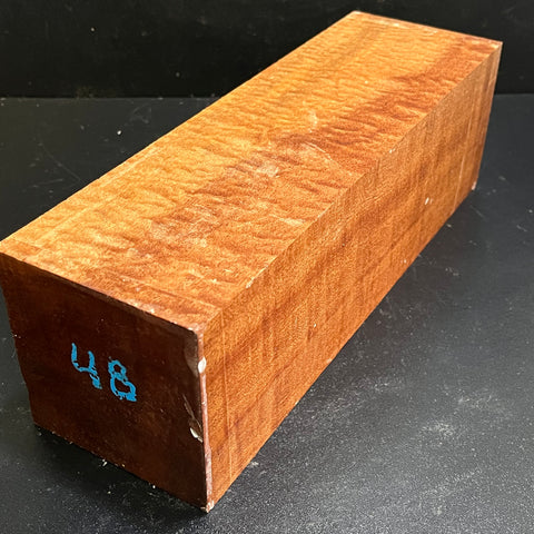 4"x4"x12" KD Pomelle Sapele Wood Spindle Turning Blank (#0048)