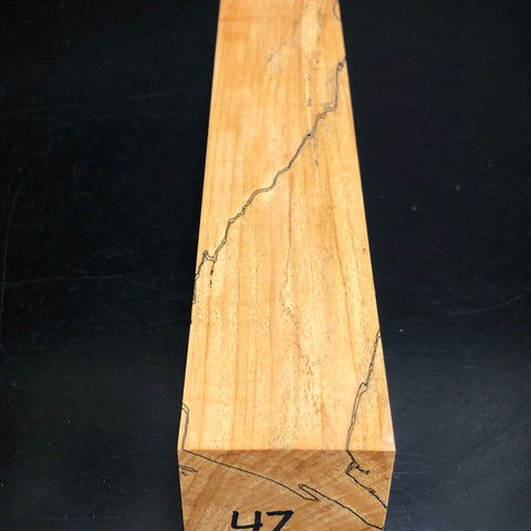 2"x2"x12" KD Spalted Hard Maple Wood Spindle Turning Blank (#0047)