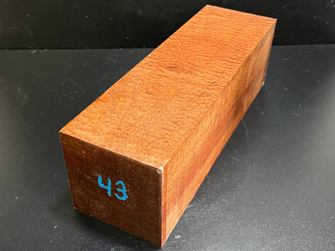 4"x4"x12" KD Pomelle Sapele Wood Spindle Turning Blank (#0043)