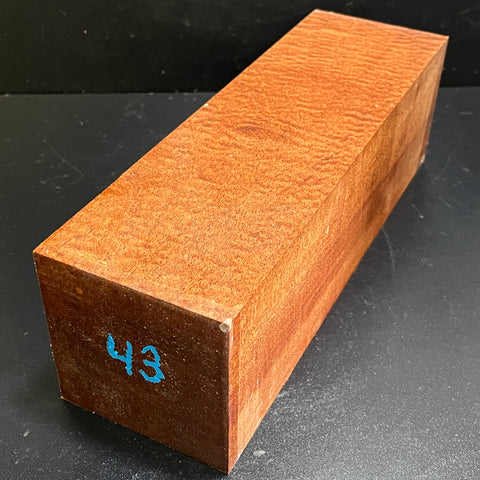 4"x4"x12" KD Pomelle Sapele Wood Spindle Turning Blank (#0043)