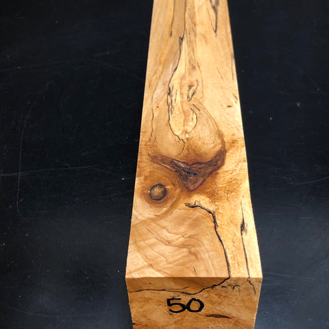 2"x2"x12" KD Spalted Hard Maple Wood Spindle Turning Blank (#0050)