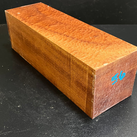 4"x4"x12" KD Pomelle Sapele Wood Spindle Turning Blank (#0056)