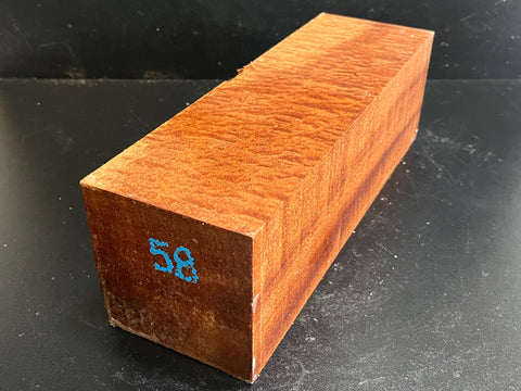 4"x4"x12" KD Pomelle Sapele Wood Spindle Turning Blank (#0058)