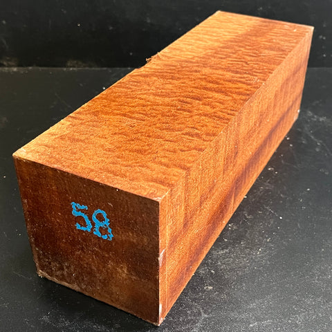 4"x4"x12" KD Pomelle Sapele Wood Spindle Turning Blank (#0058)
