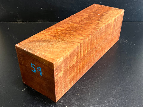4"x4"x12" KD Pomelle Sapele Wood Spindle Turning Blank (#0059)